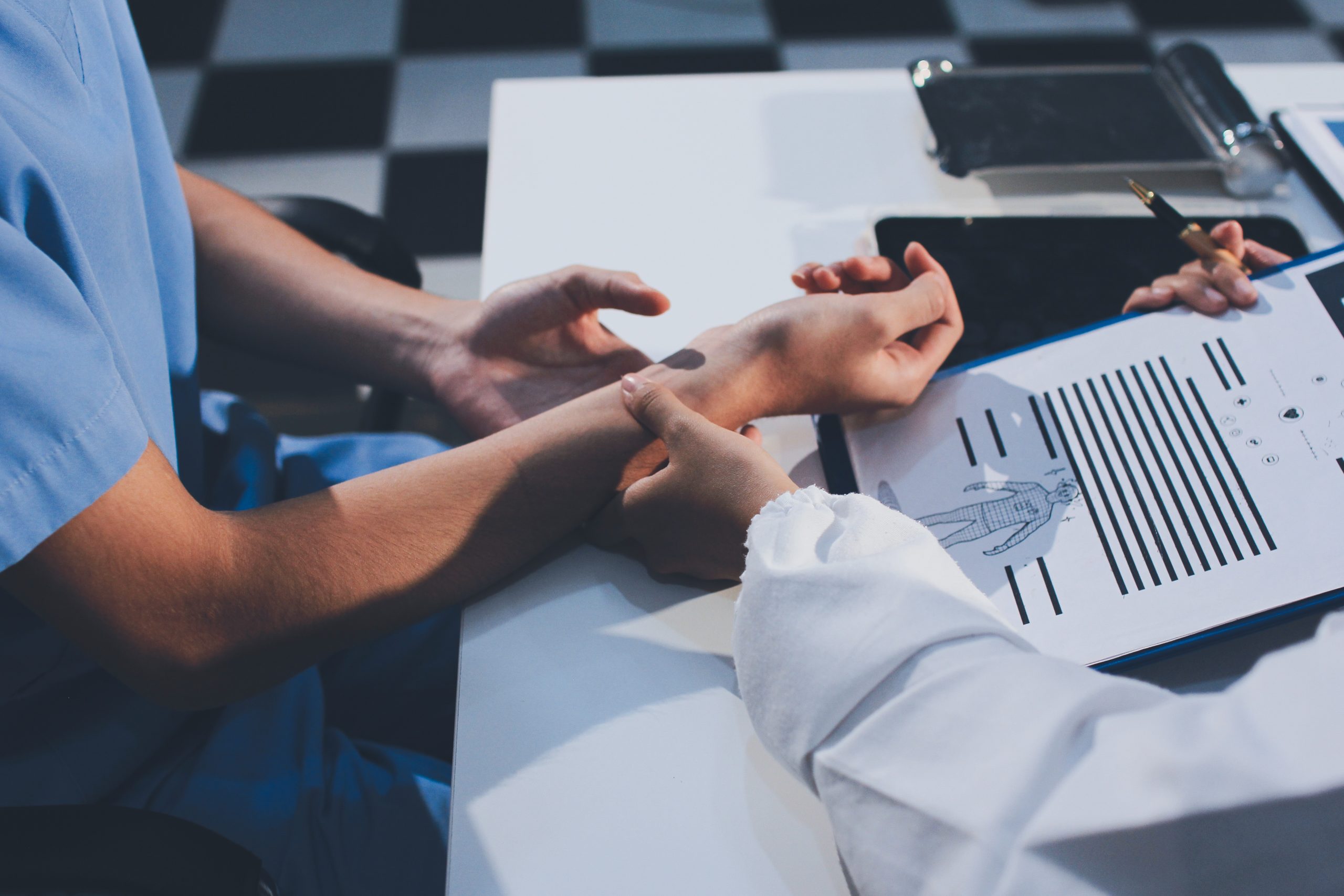 Neurologist performing fitness and disability assessment